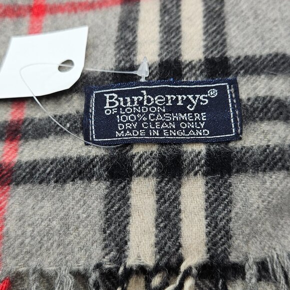 Burberry Novacheck Grey Cashmere Scarf - Picture 3 of 13